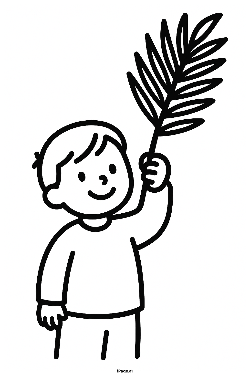  Palm Sunday Child Waving Coloring Page 