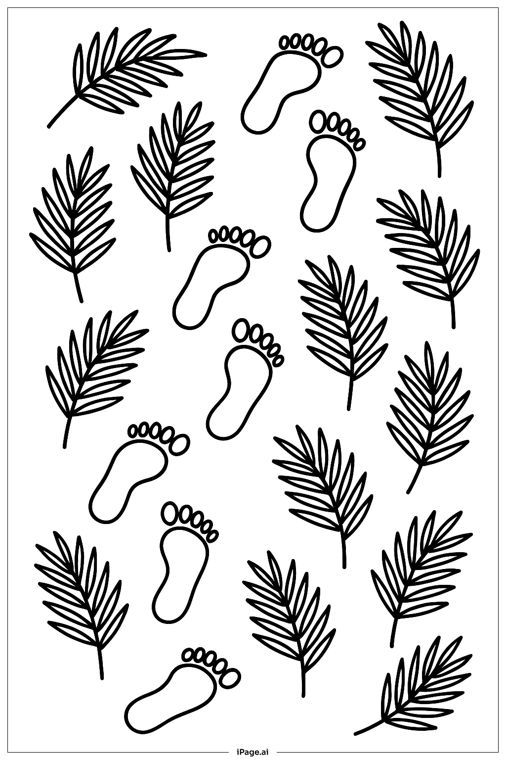  Palm Sunday Footprint Path Coloring Page 