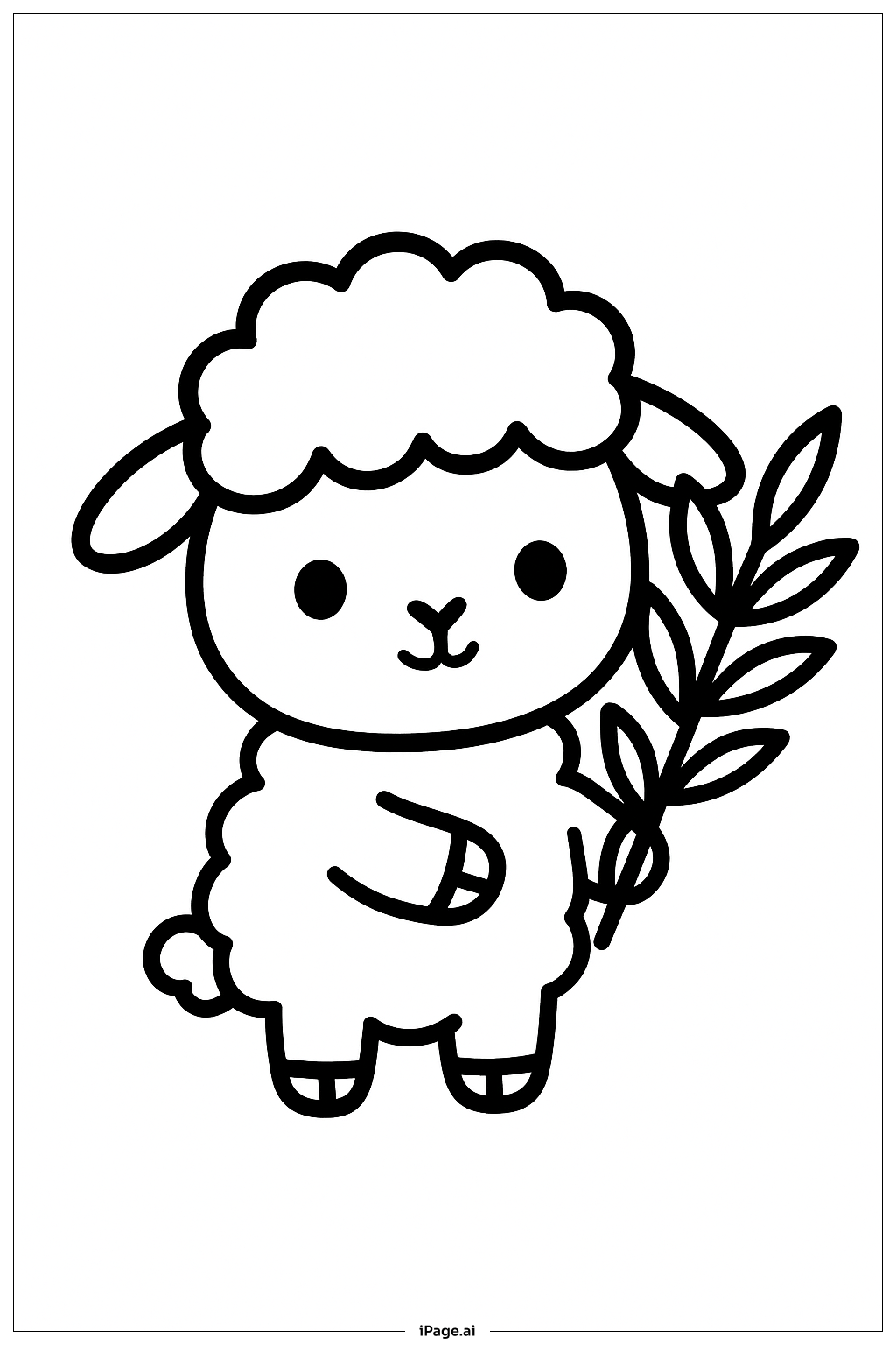  Palm Sunday Lamb with Palm Coloring Page 
