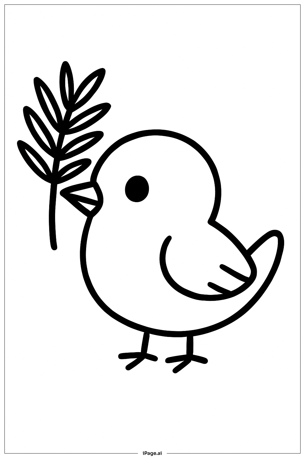  Palm Sunday Little Bird with Palm Coloring Page 