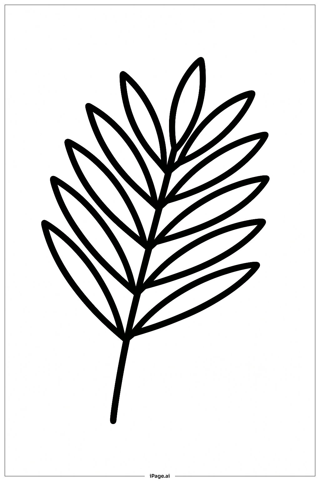  Palm Sunday Palm Branch Closeup Coloring Page 
