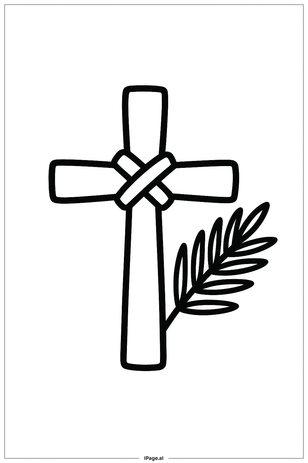  Palm Sunday Palm Cross Symbol Coloring Page 
