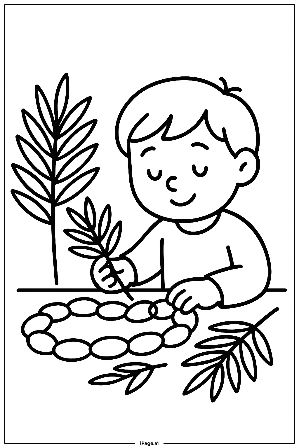  Trang tô màu Thủ công vòng nguyệt quế Lá Cọ Chúa Nhật Lễ Lá 