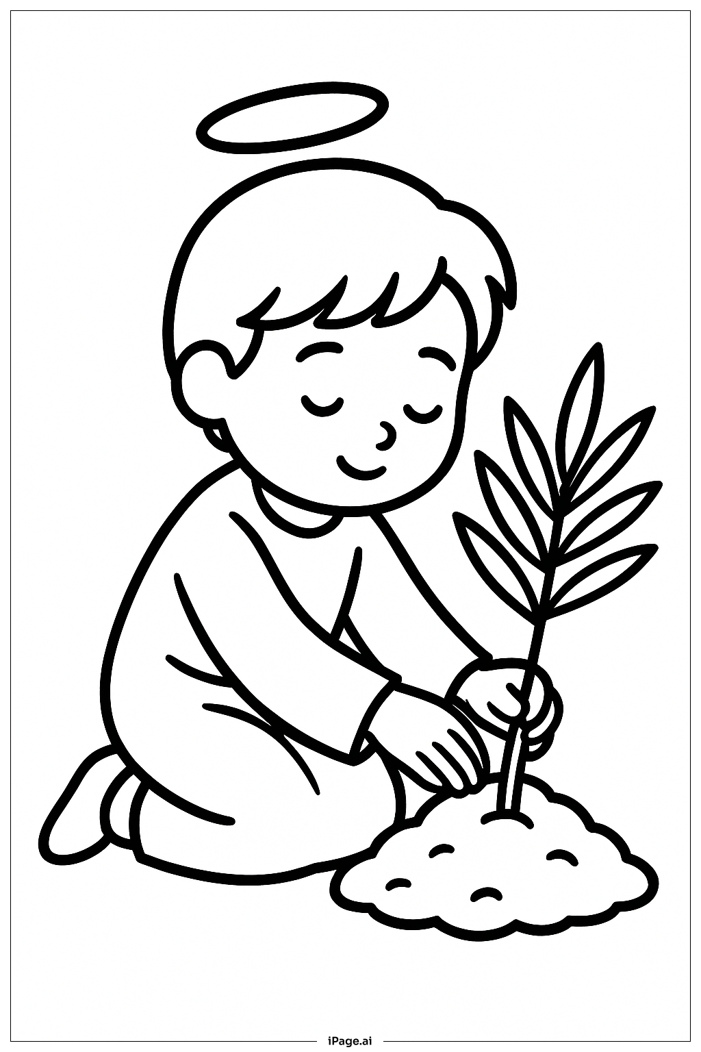  Trang tô màu Chủ Nhật Lễ Lá Trồng Cây Dừa 