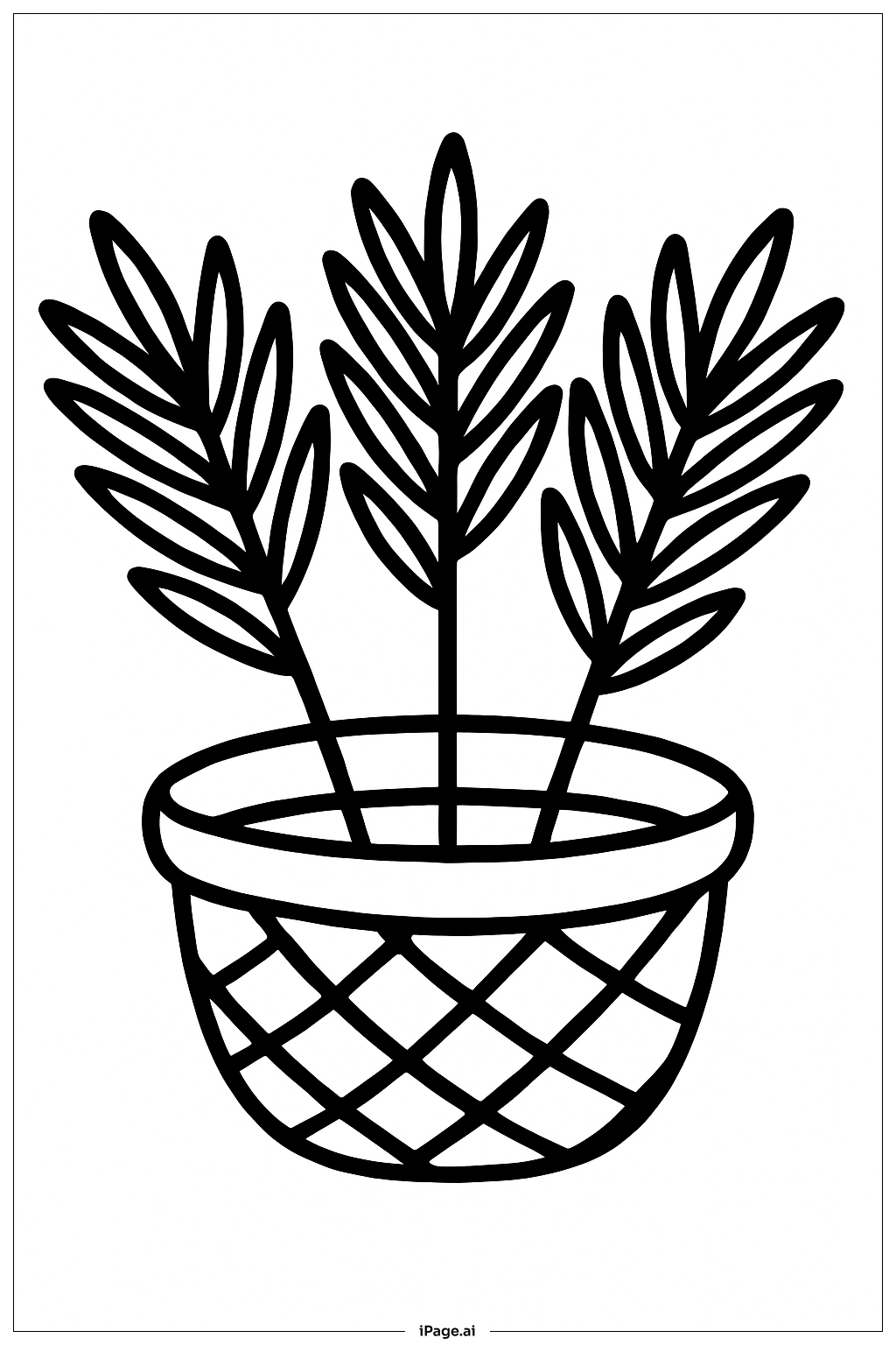  Palm Sunday Simple Palm Basket Coloring Page 