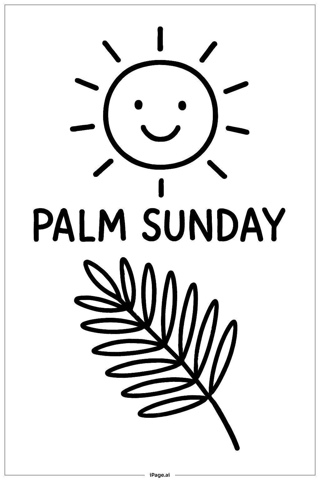  Palm Sunday Sun and Palm Coloring Page 