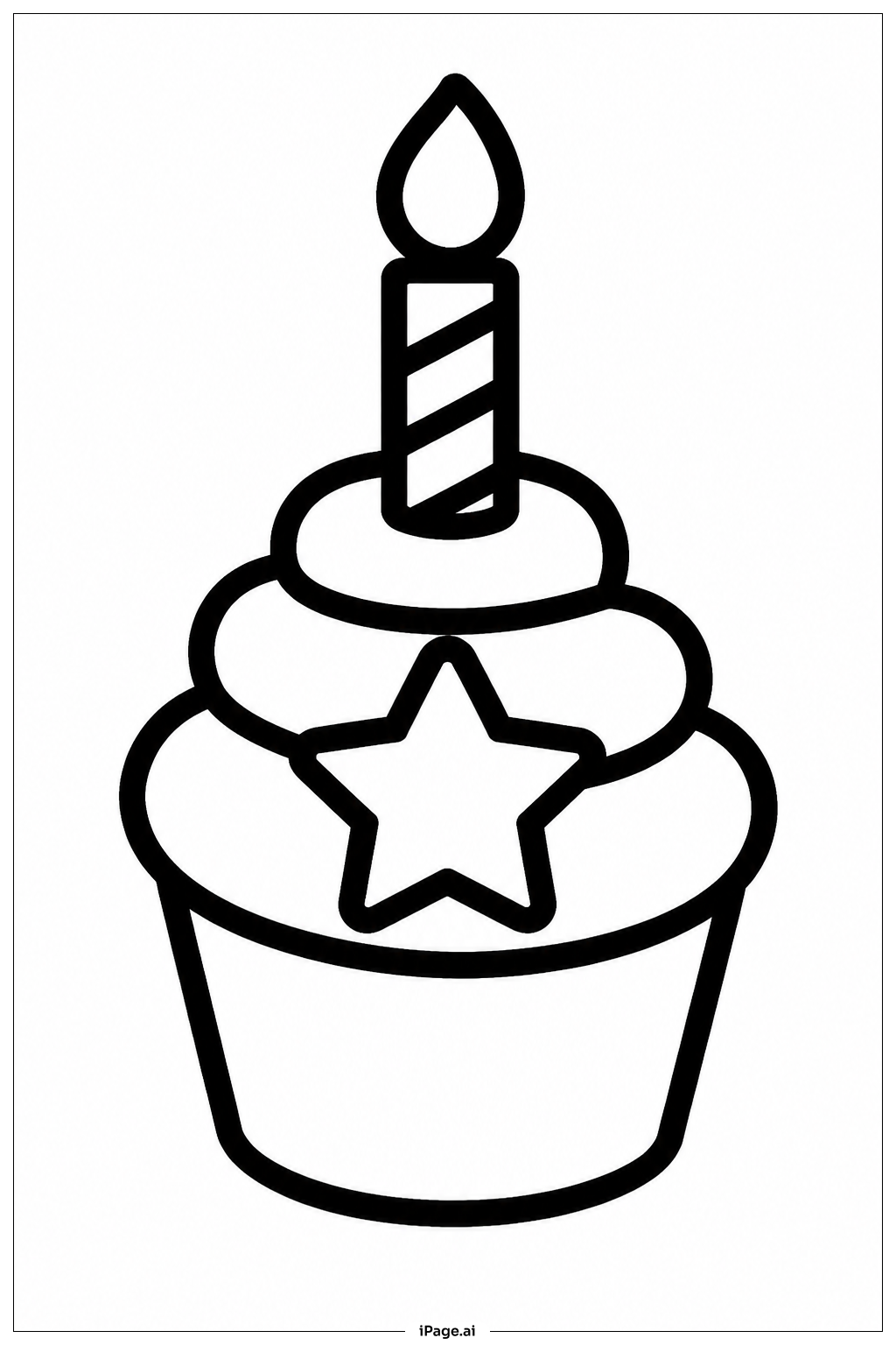 Party Cupcake Coloring Page