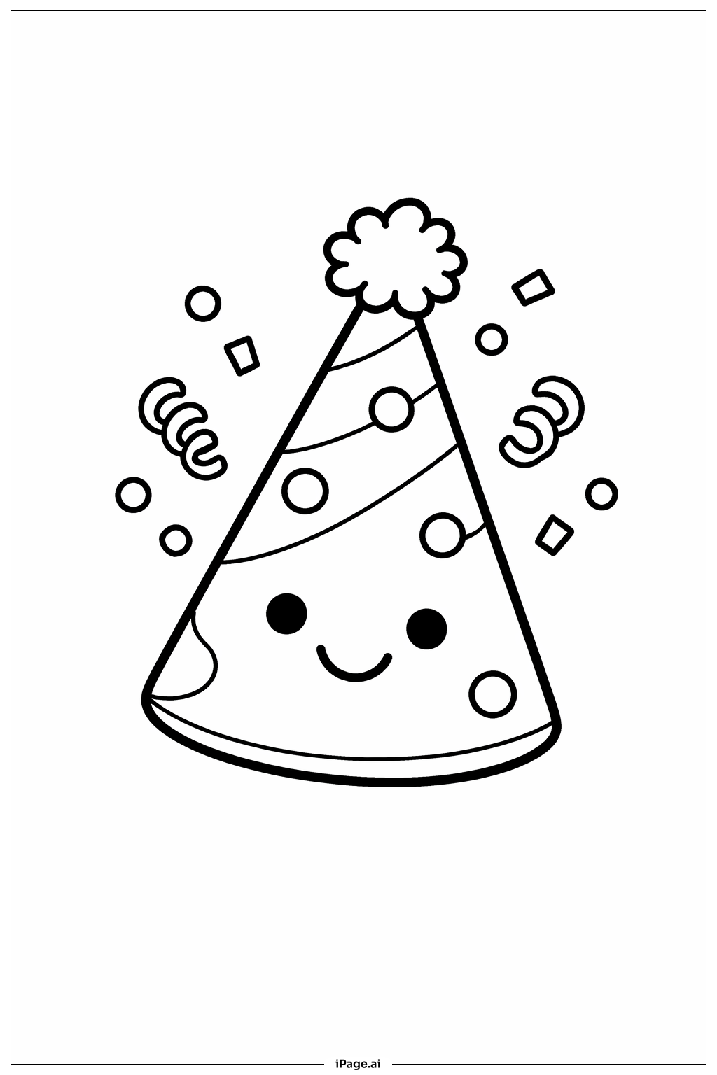  Page de coloriage Emoji Chapeau de Fête 