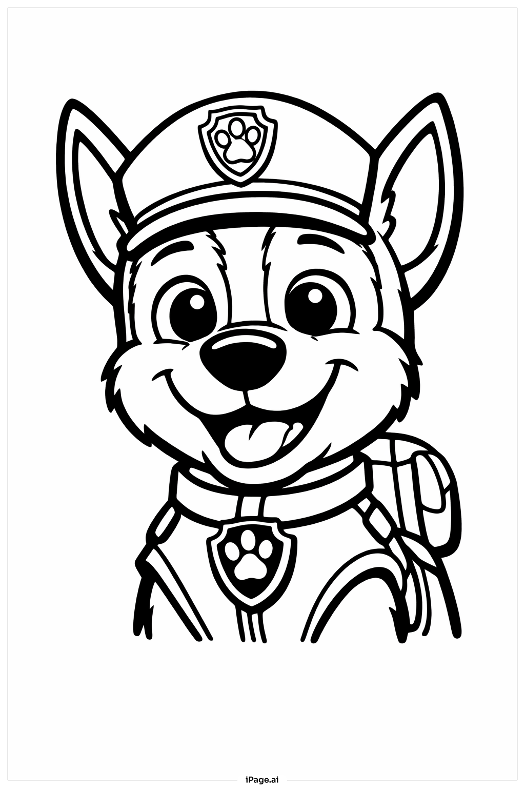 퍼피 구조대 체이스 행복한 초상화 색칠공부 페이지