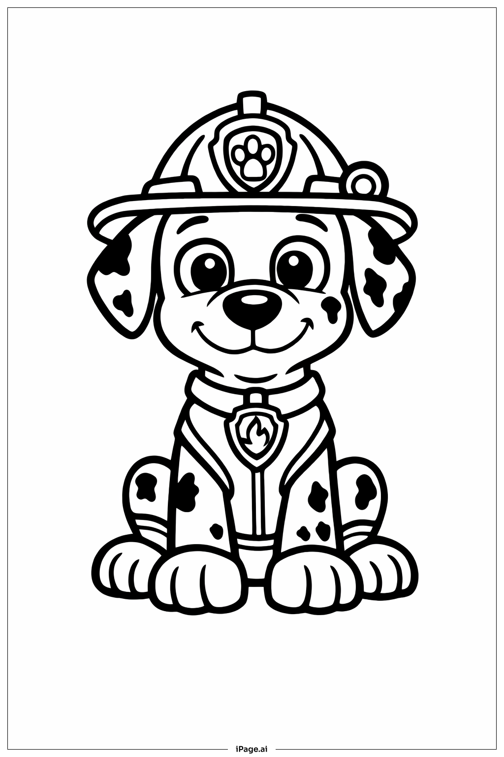 퍼피 구조대 마샬 앉아 있는 초상화 색칠공부 페이지