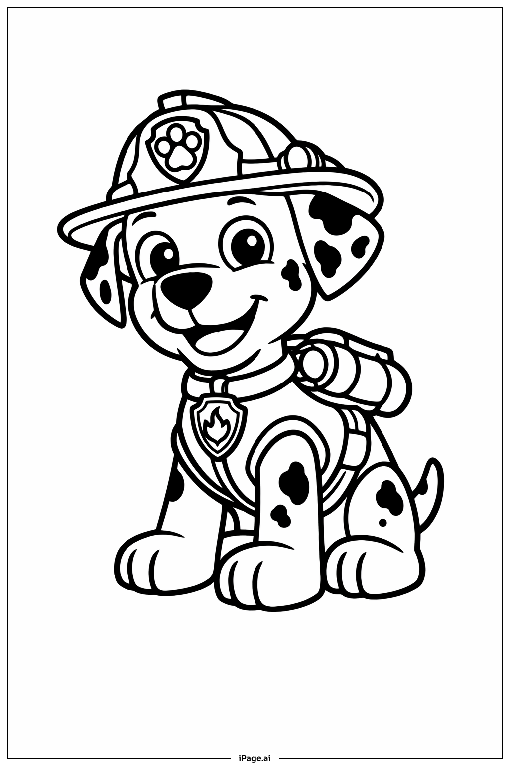 파우 파트롤 마셜 모자와 함께 색칠공부 페이지