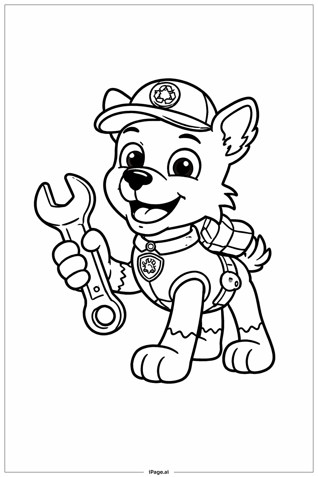 퍼피 구조대 로키와 렌치 색칠공부 페이지