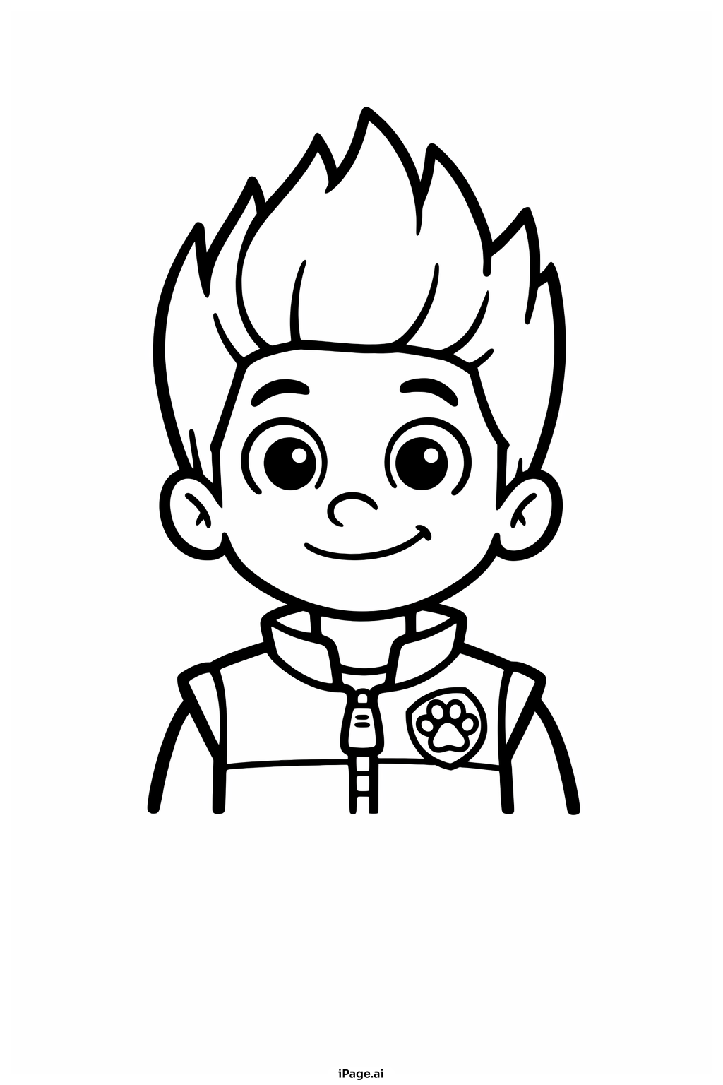 퍼와 패트롤 라이더 간단 초상화 색칠공부 페이지