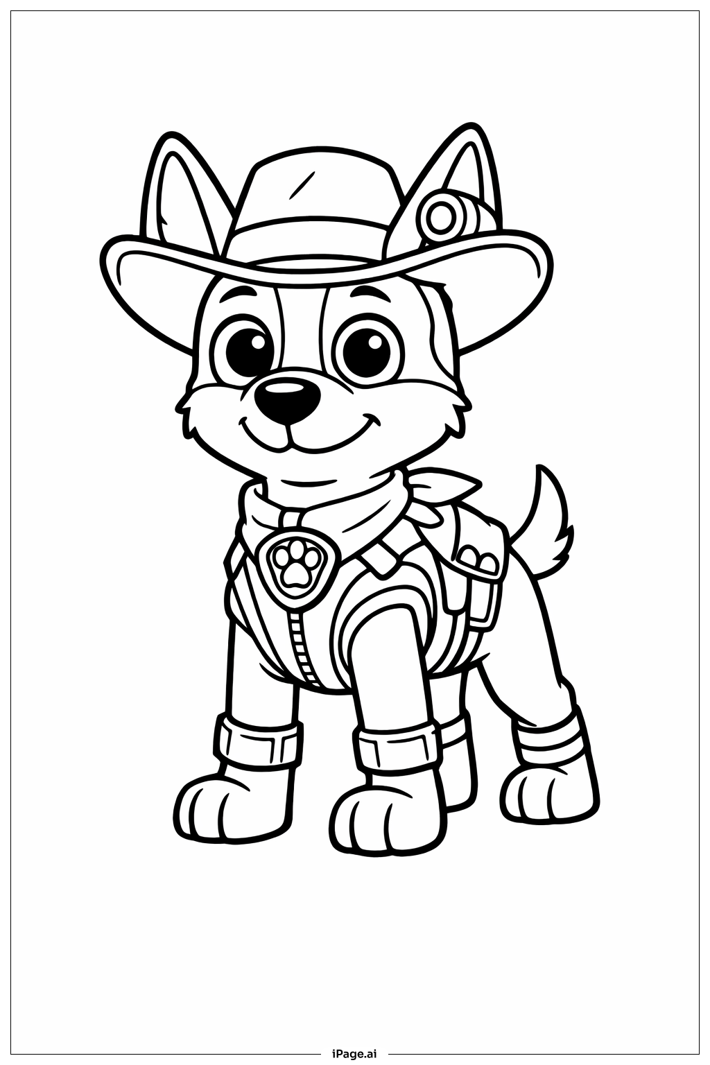  퍼피 구조대 트래커 서 있기 색칠공부 페이지 