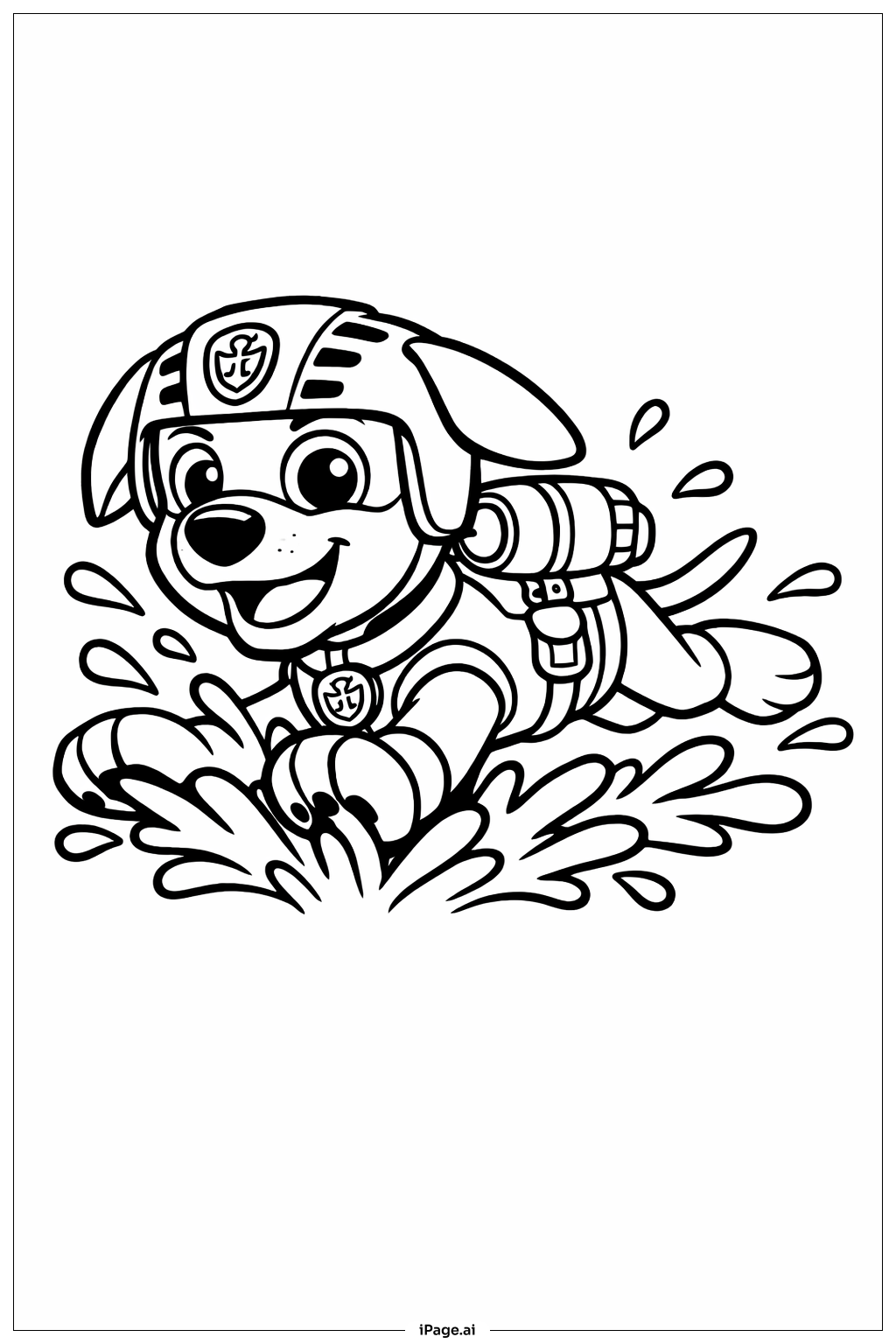 퍼피 구조대 주마 스플래시 포즈 색칠공부 페이지