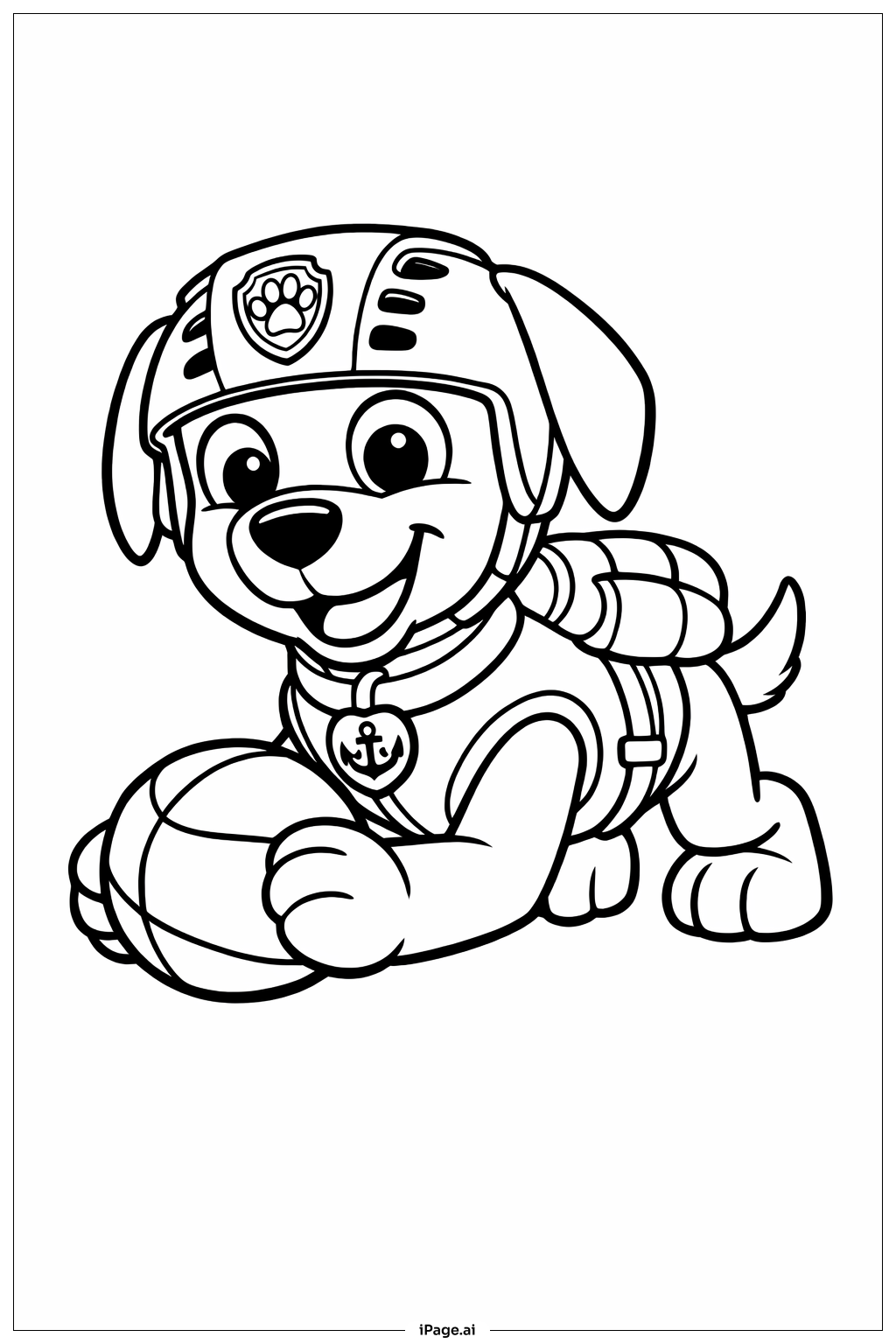 퍼피 구조대 줌아와 공 색칠공부 페이지