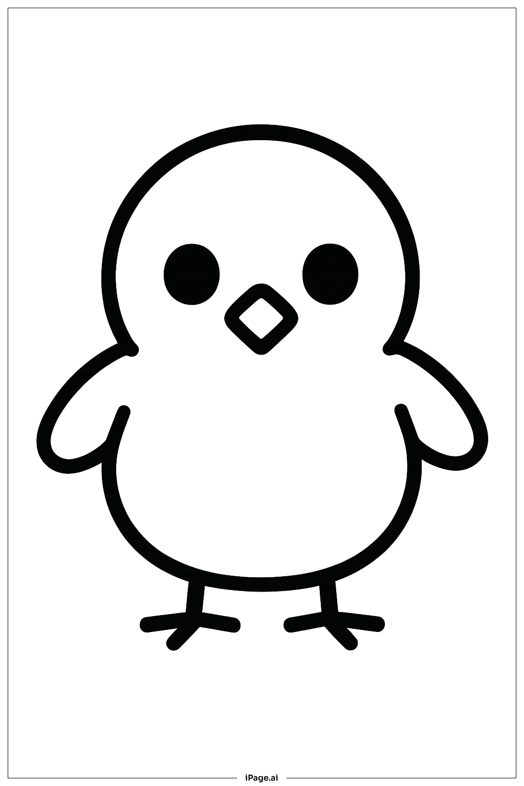 Peep Chick Silhouette Coloring Page