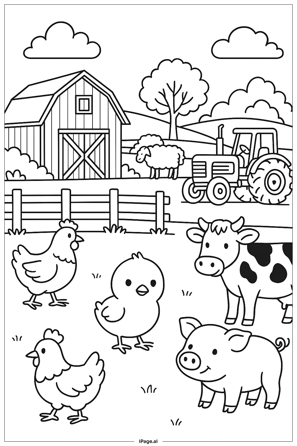 Peep Farmyard Activity Coloring Page
