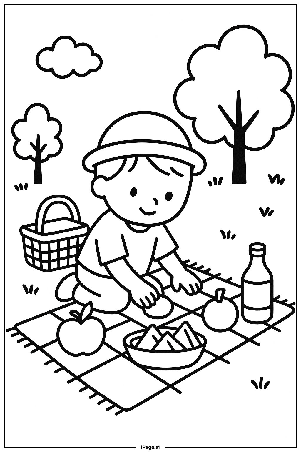 Peep On Picnic Blanket Coloring Page