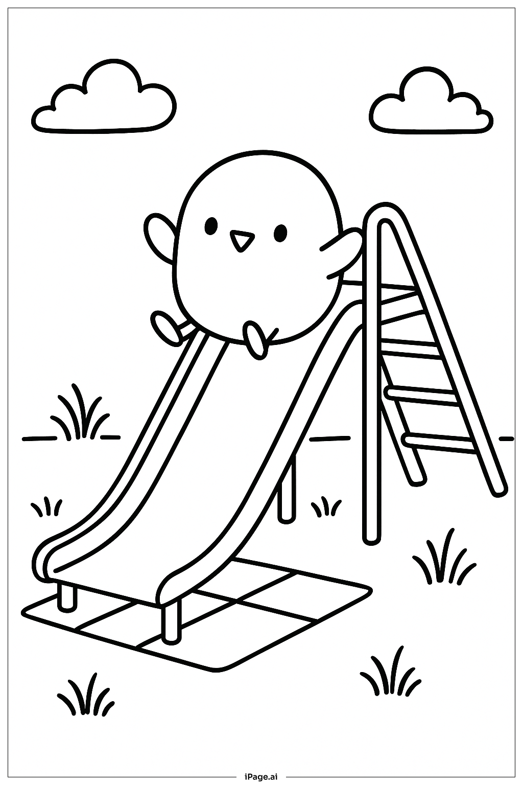 Peep On Slide Coloring Page