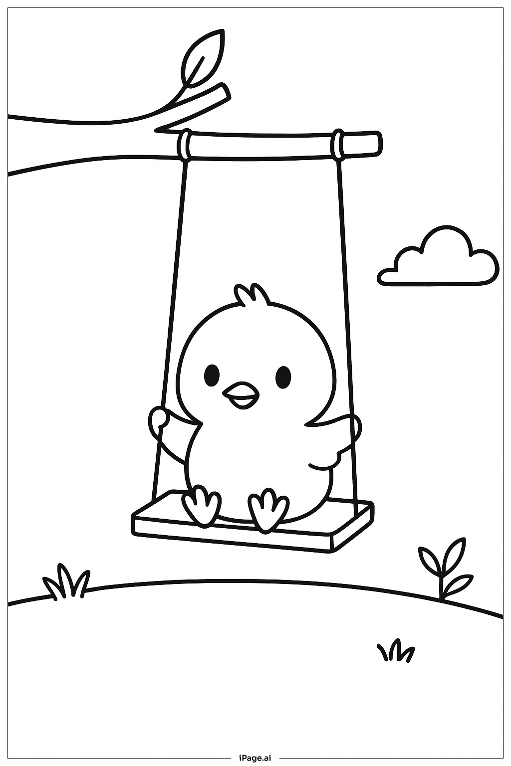 Peep On Swing Coloring Page