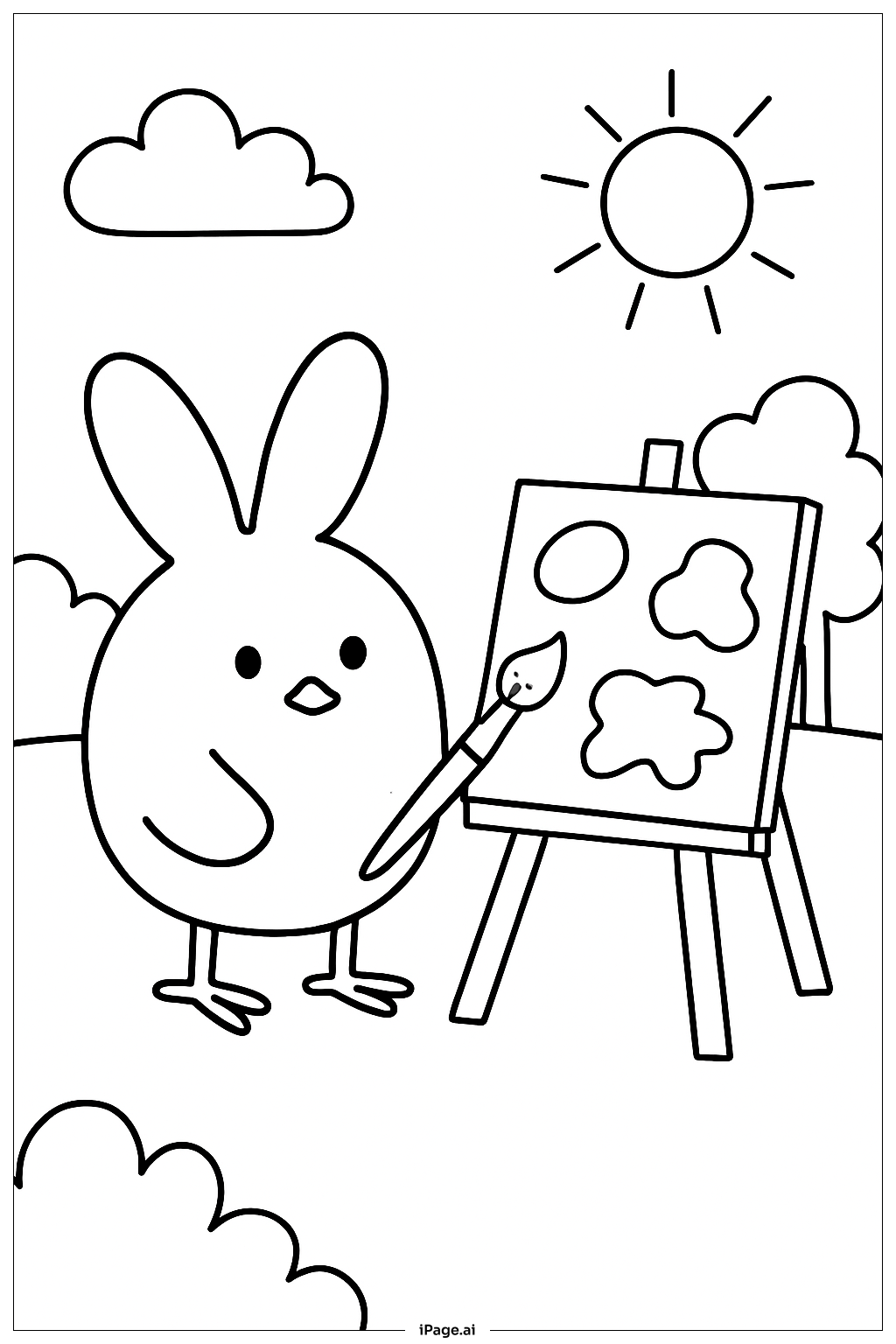 Peep Painting Coloring Page