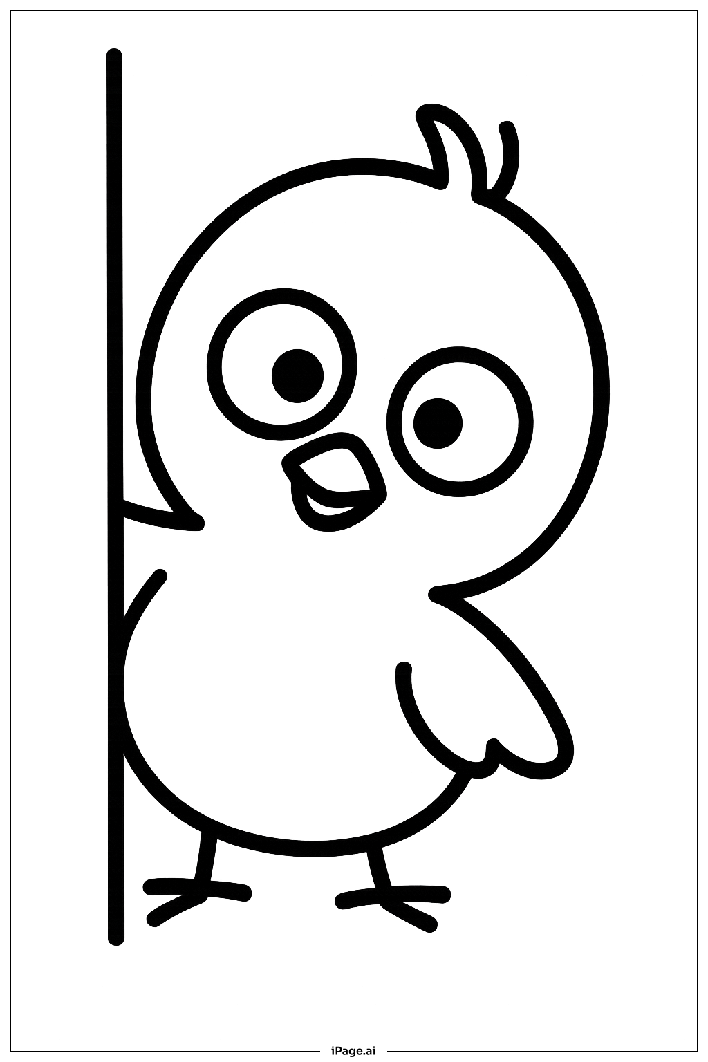 Peep Peeking Coloring Page