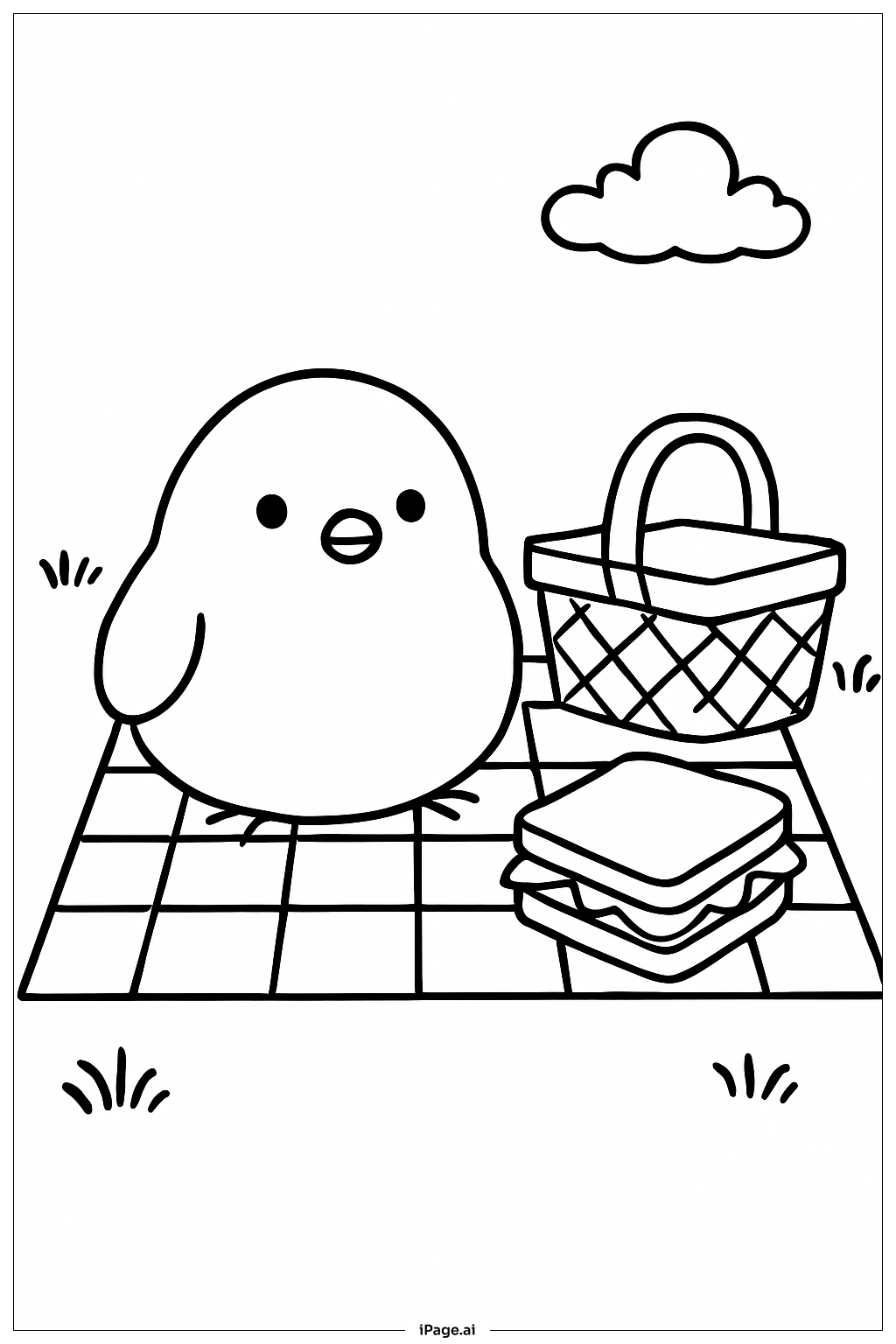 Peep Picnic Coloring Page