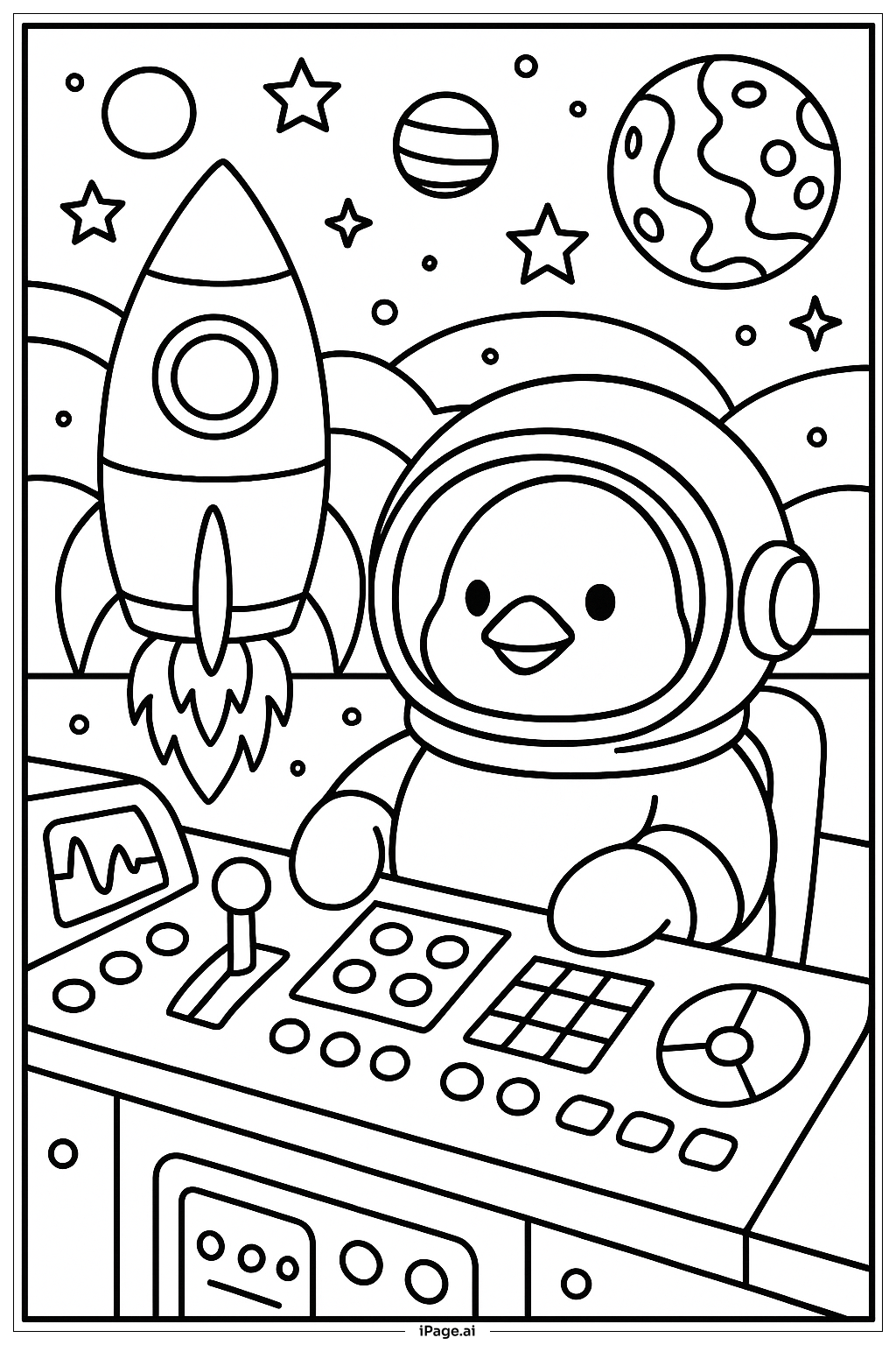 Peep Space Mission Coloring Page