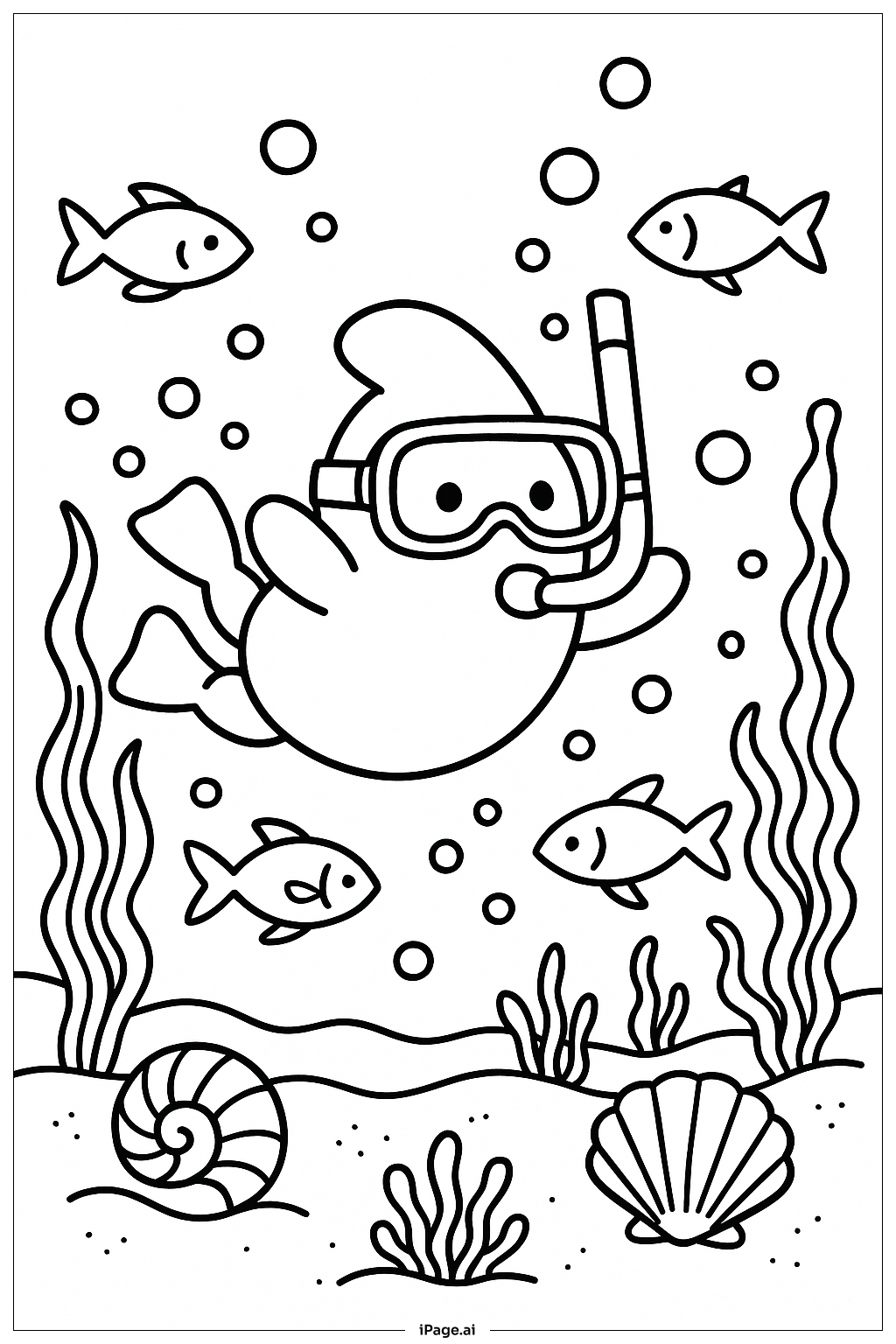 Peep Underwater World Coloring Page