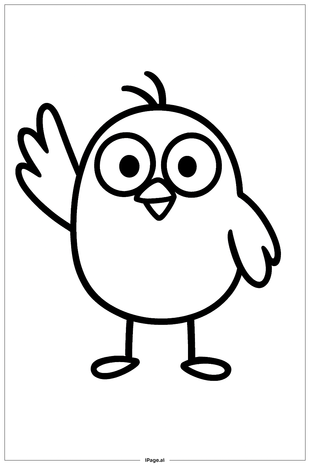 Peep Waving Coloring Page