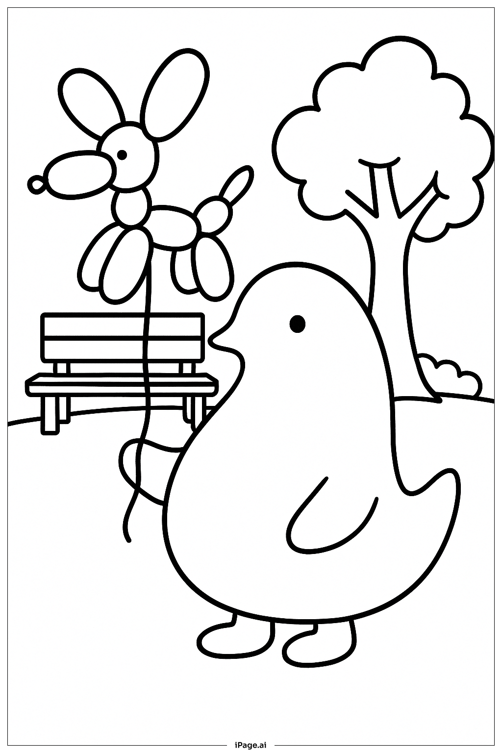 Peep With Balloon Animals Coloring Page