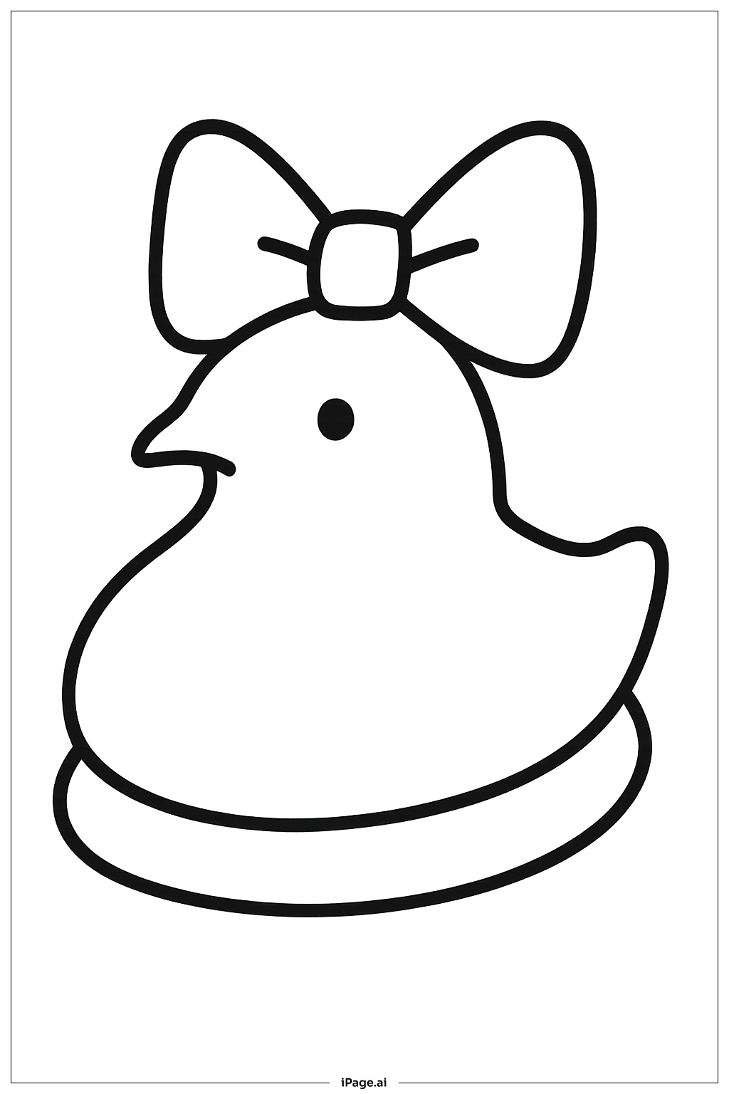 Peep With Bow Coloring Page