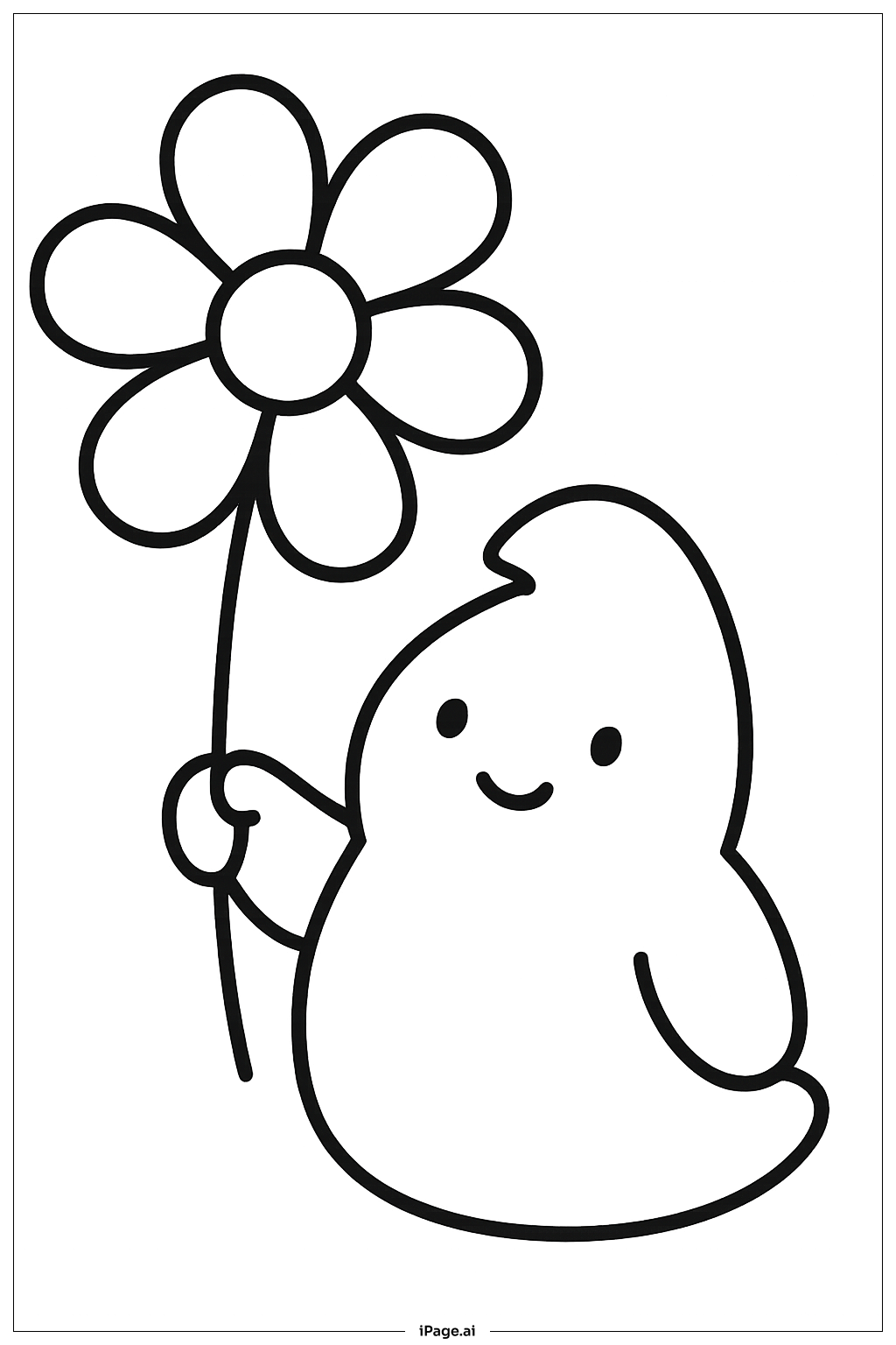 Peep With Flower Coloring Page
