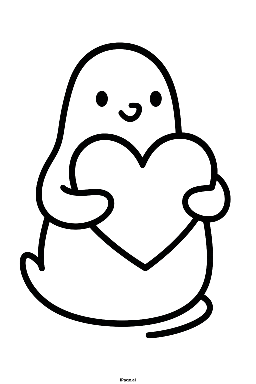 Peep With Heart Coloring Page