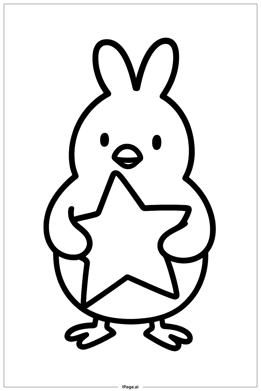 Peep With Star Coloring Page