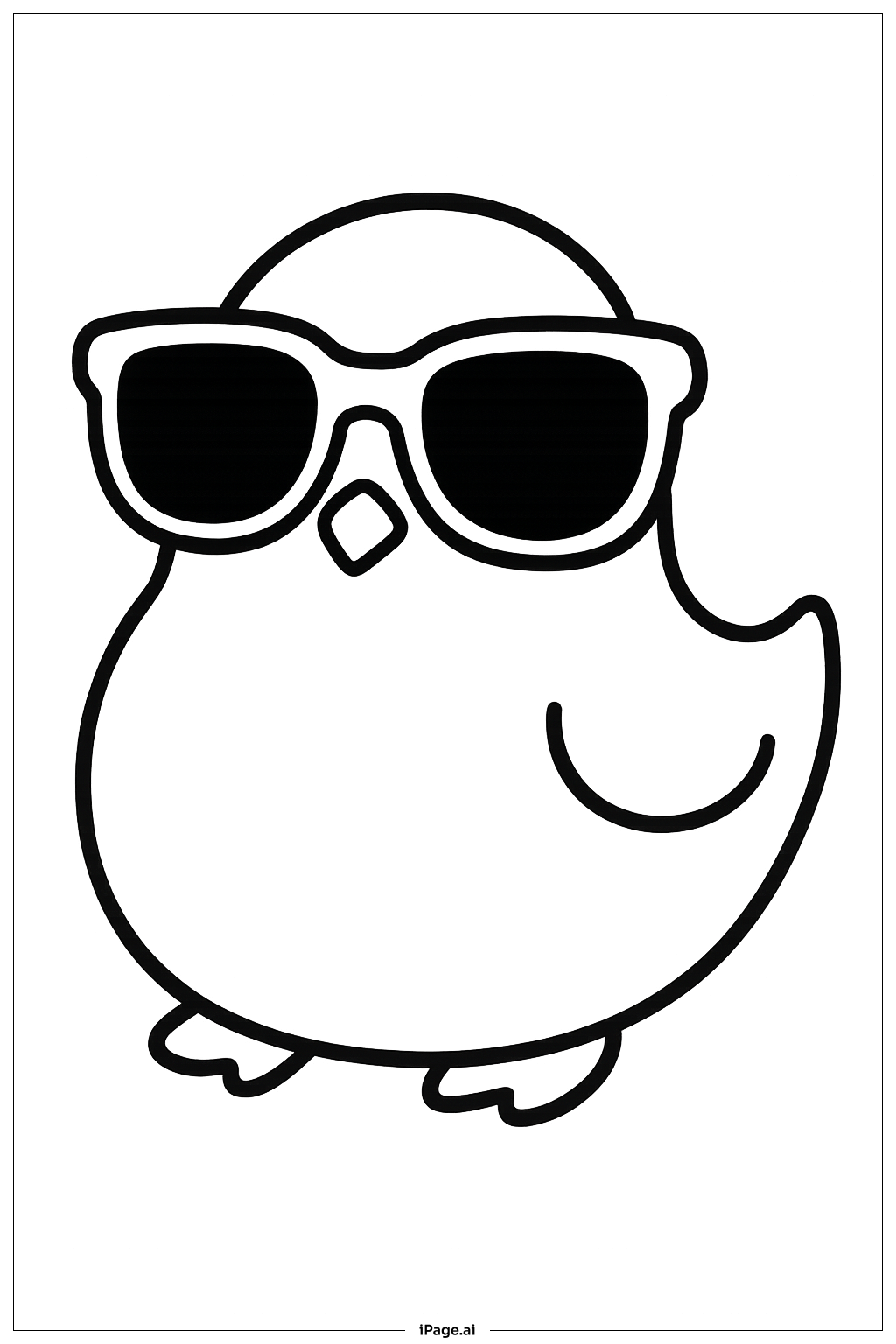 Peep With Sunglasses Coloring Page