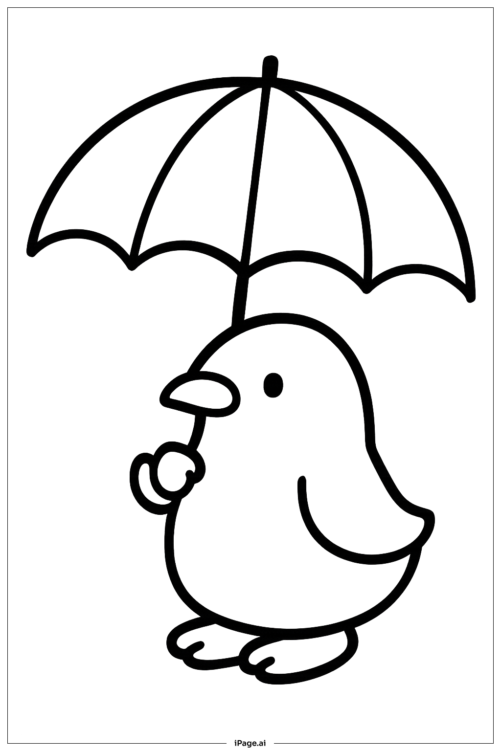 Peep With Umbrella Coloring Page