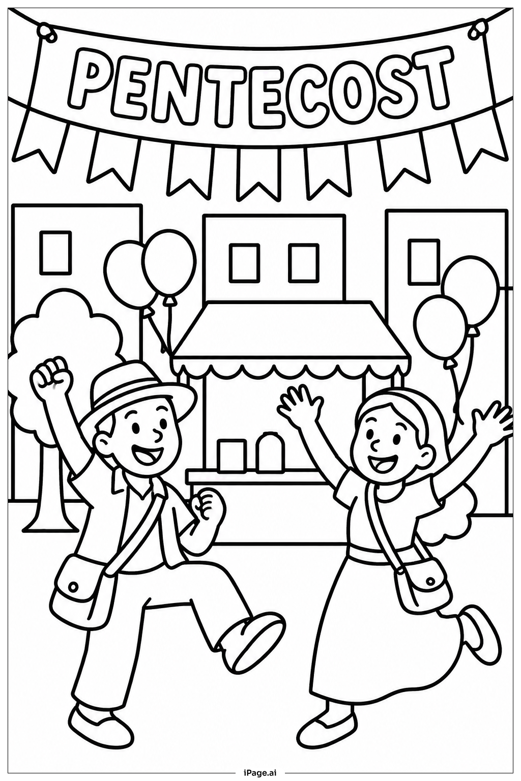  Trang tô màu Lễ Hội Lễ Ngũ Tuần Với Những Biểu Ngữ 