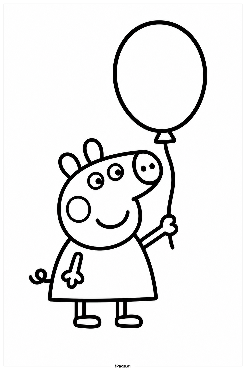 Peppa Pig Ballon Ausmalseite