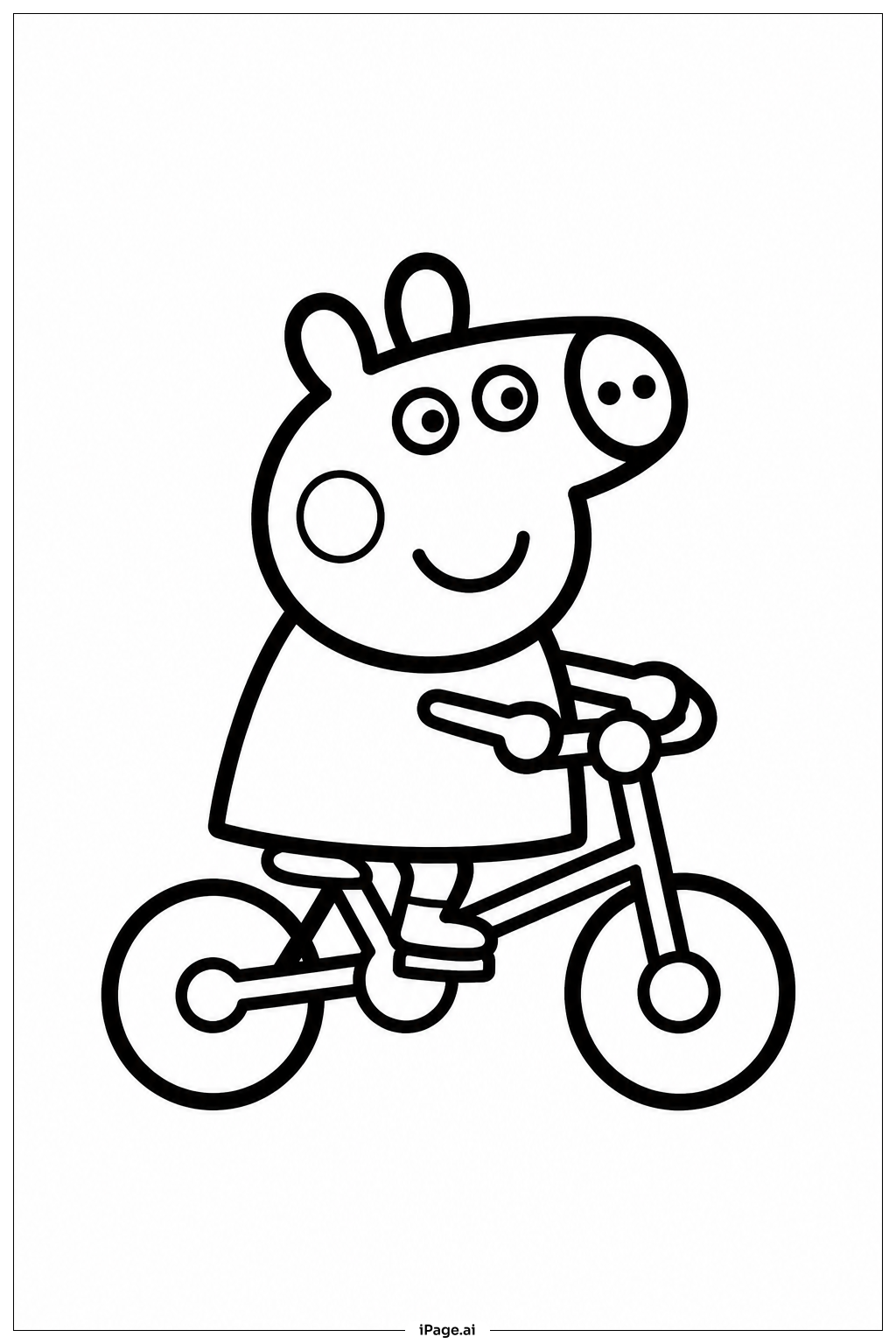 Peppa Pig Fahrrad Ausmalseite
