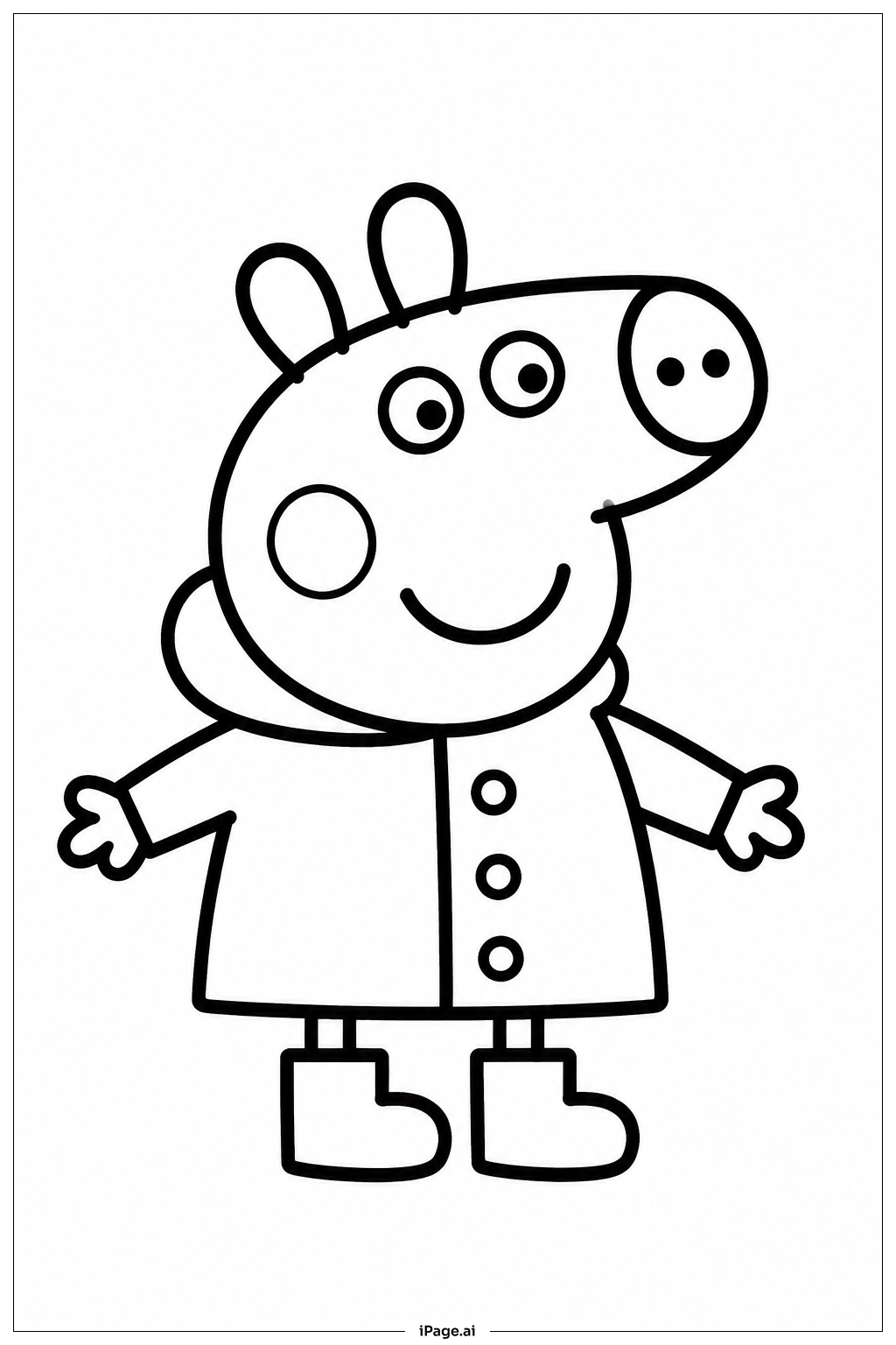 Peppa Wutz Regenmantel Ausmalseite