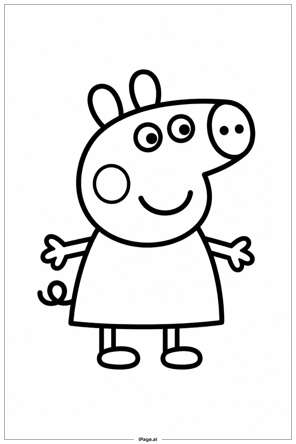 Peppa Wutz lächelt Ausmalseite