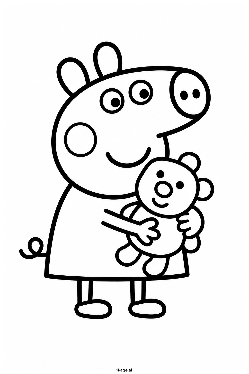 Peppa Pig Teddybär Ausmalseite
