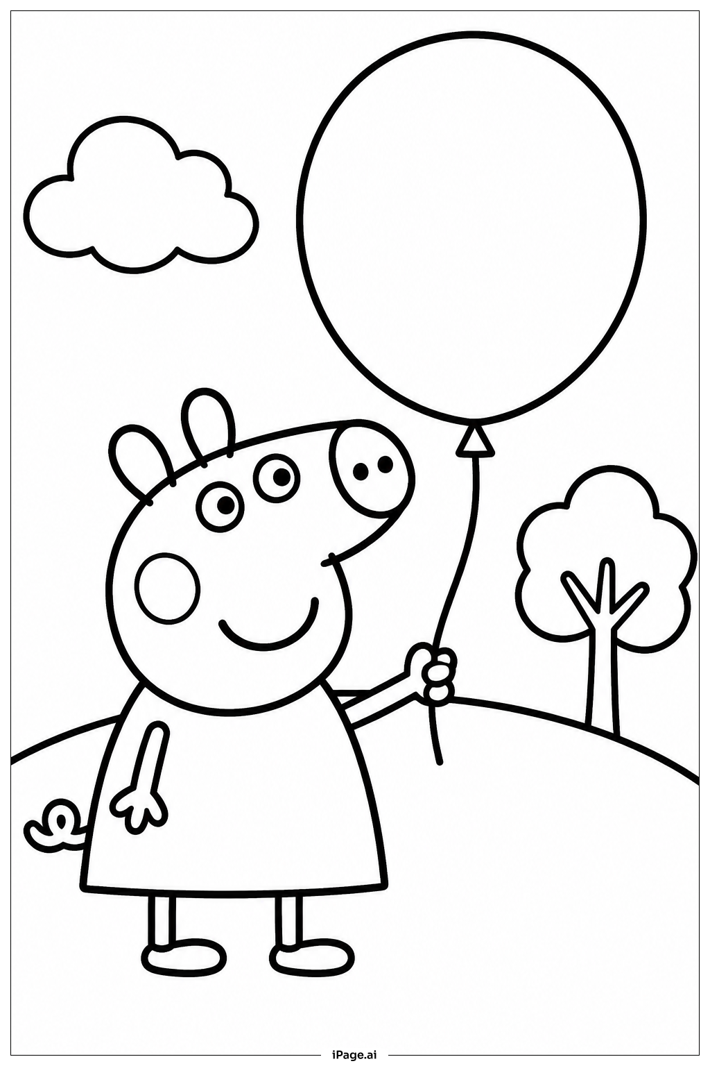 Página para colorear de Peppa Pig con Globo