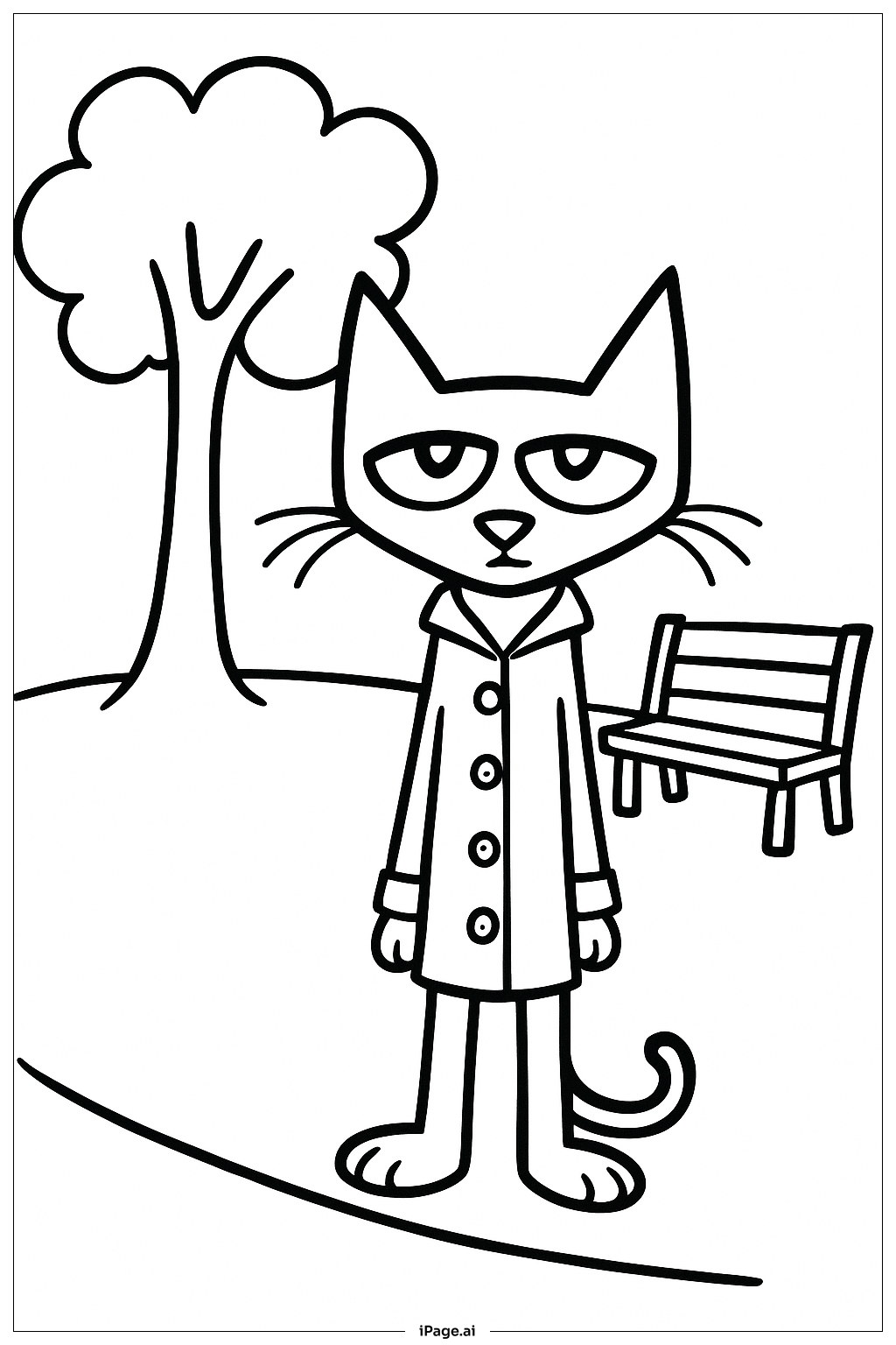 Page de coloriage Pete Le Chat au Parc