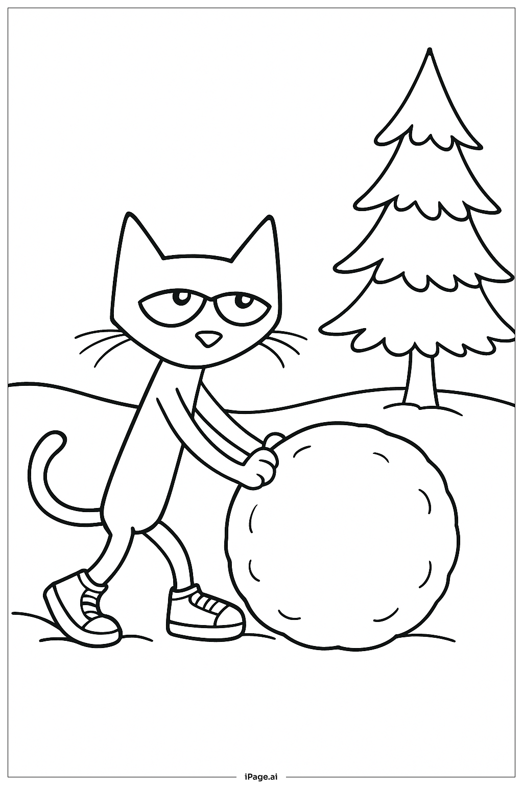 猫咪皮特堆雪人