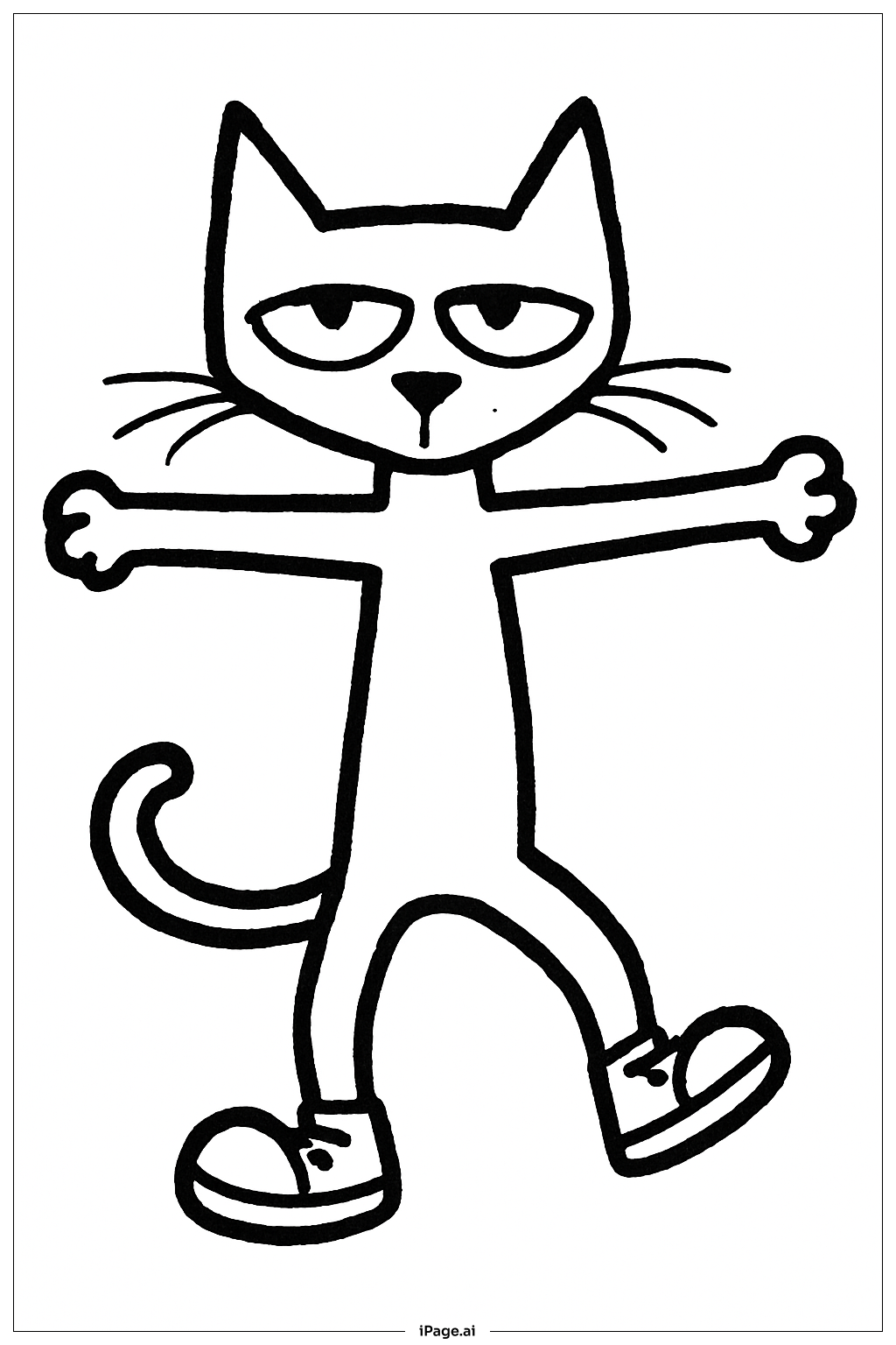 Page de coloriage Pete le Chat qui Danse
