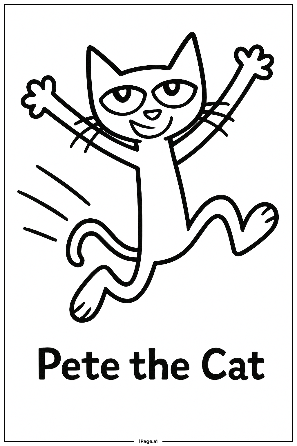 Page de coloriage Pete Le Chat Qui Saute