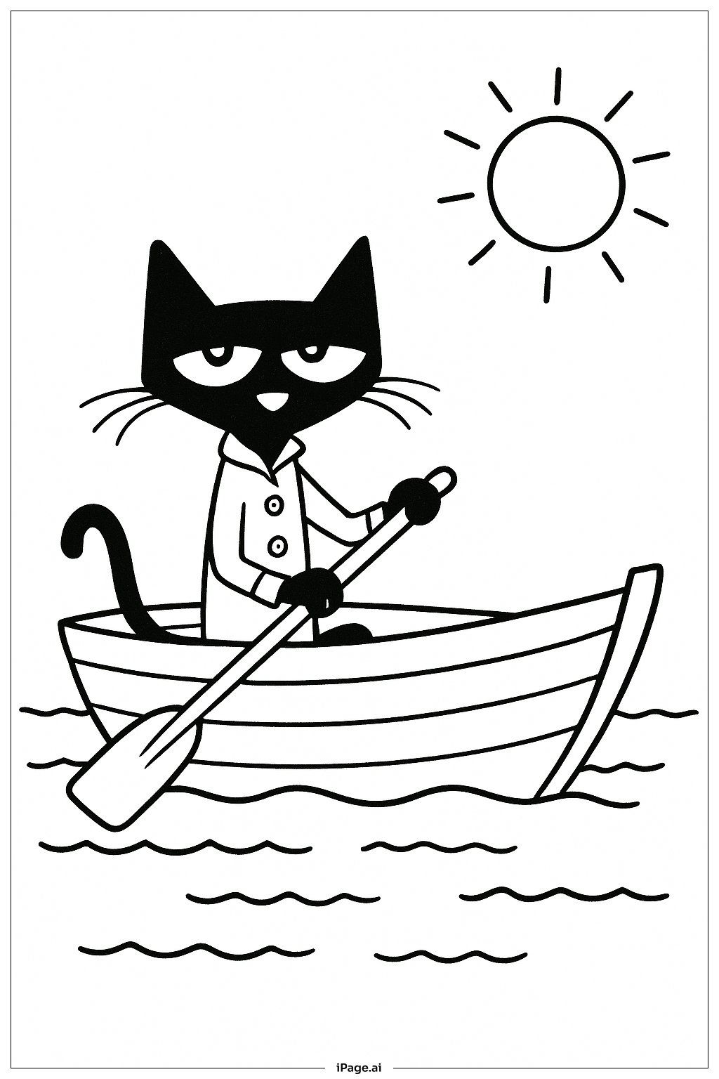 Page de coloriage Pete Le Chat Sur Le Bateau